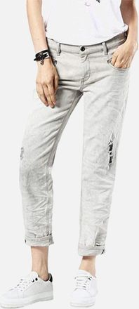 Diesel Womens DIESEL BELTHY 0676M Womens Denim Jeans Regular Fit Distressed Straight Leg Pants - Grey - Size: 10/34in