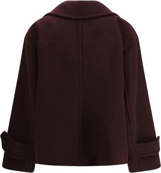 Chlo&eacute; Womens Bordeaux Fleece Wool Coat Clothing