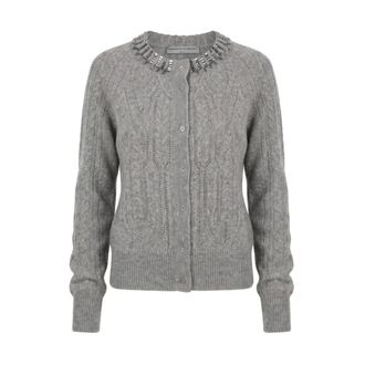 Ermanno Scervino Truien & Vesten, Dames, Grijs, M, Kasjmier, Cashmere Cardigan