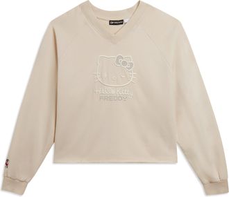 Freddy Felpa cropped con scollo a V e ricamo Hello Kitty