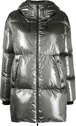Herno high-shine puffer jacket - women - Polyester - 44 - Grey
