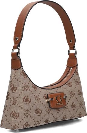 Guess Tassen, Dames, Bruin, ONE Size, Wol, Bruine Schoudertas Neda Top Zip