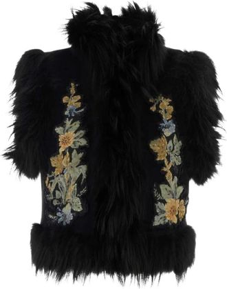 Fendi Wool Gilet - Dames - Bodywarmers - Zwart - S - Wol - Jassen