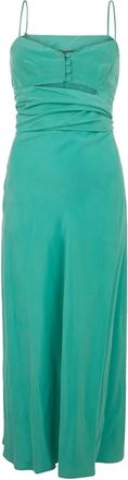 Alberta Ferretti Kleedjes, Dames, Groen, S, Jurk met knopen op de borst