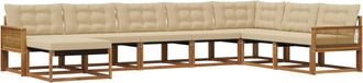 vidaXL Conjunto De Sof&aacute;s De Exterior 8 Uds. Natural Y Beige Vidaxl