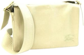 Burberry Pre-owned Cross Body Bags, male, Beige, Size: ONE SIZE Pre-owned Canvas Shoulder Bag