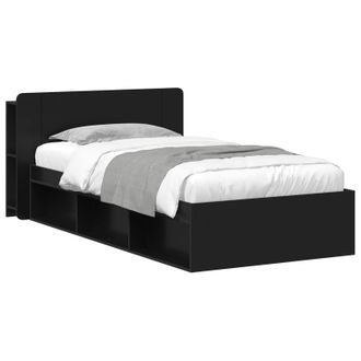 vidaXL Estructura De Cama Con Almacenamiento Negro 100 X 200 Cm Vidaxl