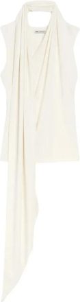 Ami Mouwloze Lavalli&egrave;re Top - Dames - Blouses - Beige - S - Overhemden