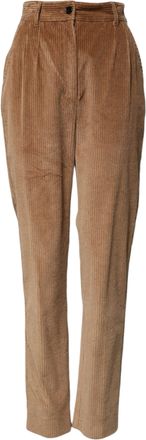 Dolce & Gabbana Womens Brown Cotton Corduroy Tapered Pants Elastane