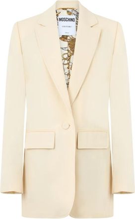Moschino Enkelrijige Blazer - Dames - Blazers - Beige - S - Wol - Jassen
