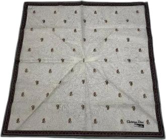 Dior Pre-owned Vintage Sjaal - Dames - Vintage Accessoires - Beige - ONE Size - Katoen - Vintage