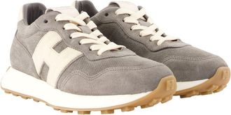Hogan Mens H601 Allacciato H Patch Sneakers - Hogan Leather Grey Goatskin Shoes