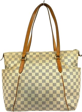 Louis Vuitton Pre-owned Tote Bags, female, White, Size: ONE SIZE Pre-owned Vintage Damier Azur Canvas Tote Bag