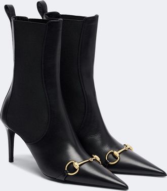 Gucci Botines Donna de piel con Horsebit