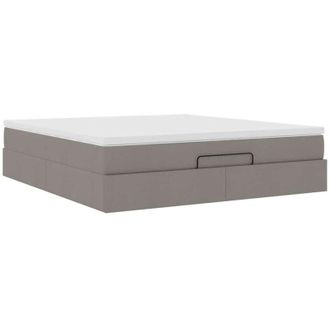 vidaXL Estructura De Cama Otomana Colch&oacute;n Tela Gris Pardo 160x200cm Vidaxl