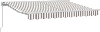 vidaXL Toldo Retr&aacute;ctil Manual Gris Claro Y Blanco. 4,5 X 3,5 M Vidaxl
