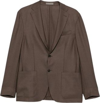Corneliani Blazer in misto lana e seta - - Jackets - Uomo - Marrone - L