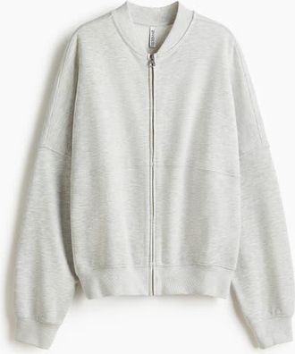H&M Bomber Jacket in Light Gray Melange at Nordstrom, Size Xx-Large