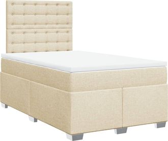 vidaXL Vidaxl - Giroletto A Molle Con Materasso Crema 120x200 Cm In Tessuto