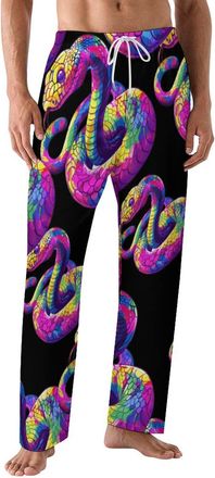 Generic Rainbow Print Animal Snake Mens Pajama Pants Casual Lounge Pants Pjs Bottoms Sleepwear Trousers Lightweight Sleep Pants