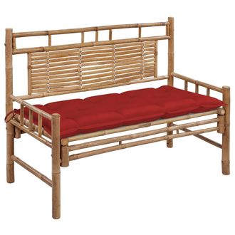 vidaXL Banco De Jard&iacute;n Con Coj&iacute;n Bamb&uacute; 120 Cm Vidaxl