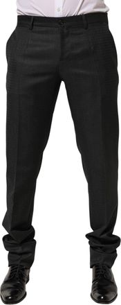Dolce & Gabbana Mens Wool Formal Dress Trousers Black