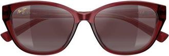 Maui Jim 54mm Polarized Gradient Cat Eye Sunglasses in Red at Nordstrom