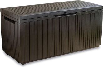 Dmora Cassapanca outdoor Burlington, Baule da giardino, Contenitore da esterno, Panchina contenitore da esterno, 123x54 h57 cm, Verde - Dmora