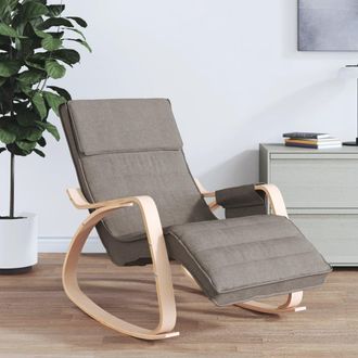 vidaXL Silla Mecedora De Tela Gris Taupe Vidaxl