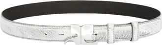 Courr&egrave;ges ^ leren riem - Zilver