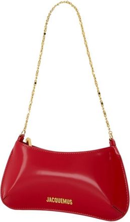 Jacquemus Womens Le Petit Bisou Chaine - Jacquemus Leather Red Calfskin Bags Shoulder-Hobo-Bags