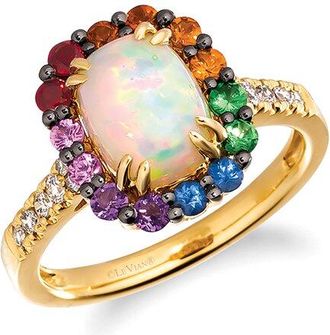 Le Vian Rainbow Halo 14K 1.77 Ct. Tw. Diamond & Opal Ring