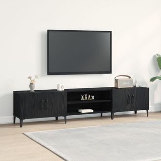 vidaXL Vidaxl - Mobile tv Rovere nero 180 x 31.5 x 40 cm Legno multistrato