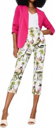 Joseph Ribkoff High Waisted Floral Trousers In Green