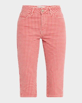 Damson Madder Gingham Capri Jeans
