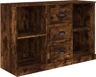 vidaXL Vidaxl - Aparador Madera Contrachapada Roble Ahumado 104,5x35,5x67,5 Cm