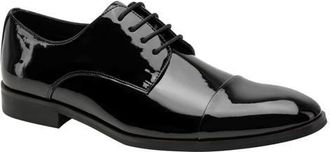 Kenneth Cole Henzer Patent Cap Toe Derby in Black Patent at Nordstrom, Size 10.5