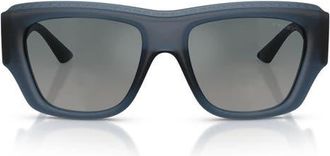 Jimmy Choo London 54mm Rectangular Sunglasses in Transparent Navy /Grey at Nordstrom
