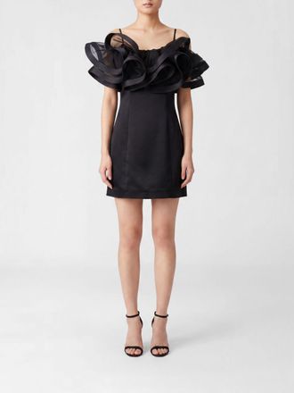Elisabetta Franchi Mini Dress in Cr&ecirc;pe with Ruffles