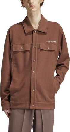 adidas Originals Mens Premium Overshirt in Chestnut Textile - Size X-Small