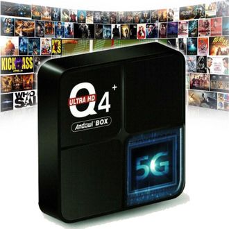 Trade Shop Trade Shop Traesio - Andowl - Smart Tv Box 4 Gb Ram + 64 Gb Q4 Mini Mini Pc Android 10 Ultra 6k Telecomando