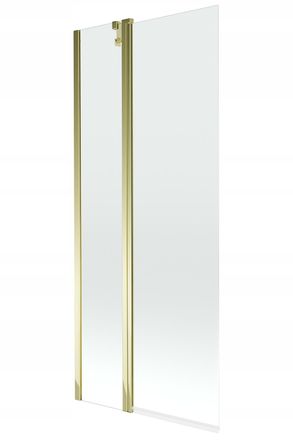 Desconocido Desconocido - Mampara De Ba&ntilde;era 2 Hojas Vidrio Transparente, 80x150 Cm, Perfil Dorado