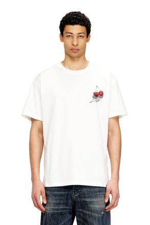 Diesel Cotton T-shirt with cherry graphic - T-Shirts - Unisex - White
