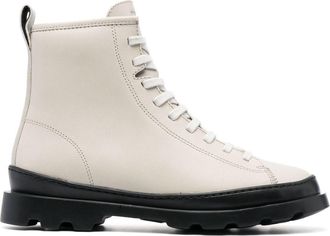 Camper Brutus lace-up leather boots - women - Leather/Recycled Polyester/Polyethylene vinyl acetate (PEVA) - 36 - Neutrals
