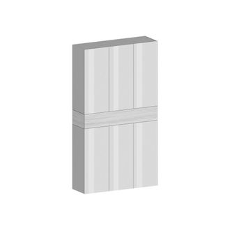 Dmora Zapatero Marzio, Zapatero Que Ahorra Espacio Con 7 Puertas, Armario De Entrada Multifuncional, 114x38h200 Cm, Efecto Alerce Blanco, Con Embalaje Refor