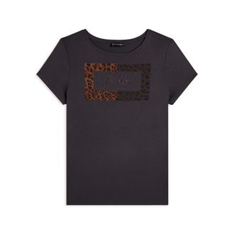 Freddy T-shirt donna stampa animalier e strass