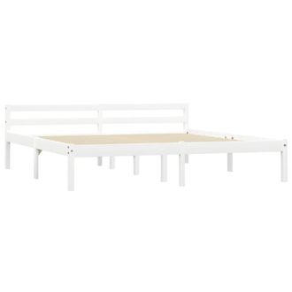 Berkfield Home Bed Frame White Solid Pine Wood 160x200 cm