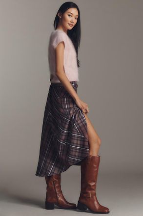 Maeve Mod Buckle Block-Heel Boots