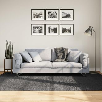 Berkfield Home Rug IZA Short Pile Scandinavian Look Anthracite 160x230 cm in Black | Size: Medium