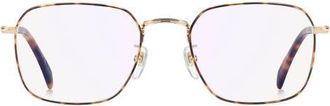 David Beckham 52mm Square Optical Glasses in Gold Havana/Blue at Nordstrom